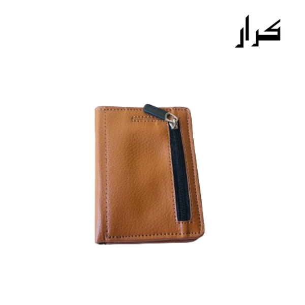 PU Bifold Leather Wallet & Pop up card holder with Coin Zipper